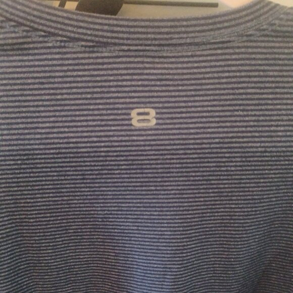 Layer 8 Performance Quick Dry Blue Striped Long Sleeve V Neck Mens Tunic XL - Picture 5 of 5